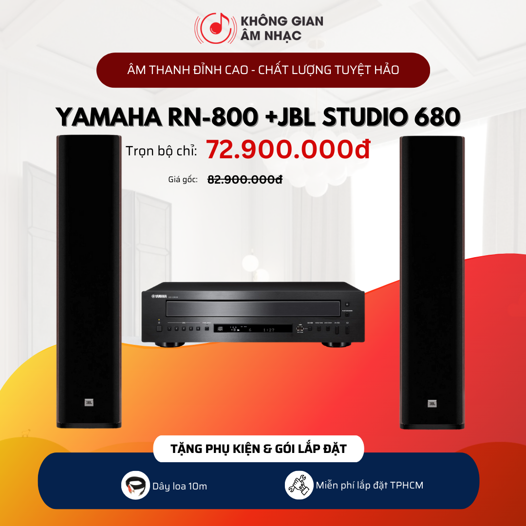 COMBO NGHE NHẠC KGAN2: YAMAHA R-N800A + JBL STUDIO 680